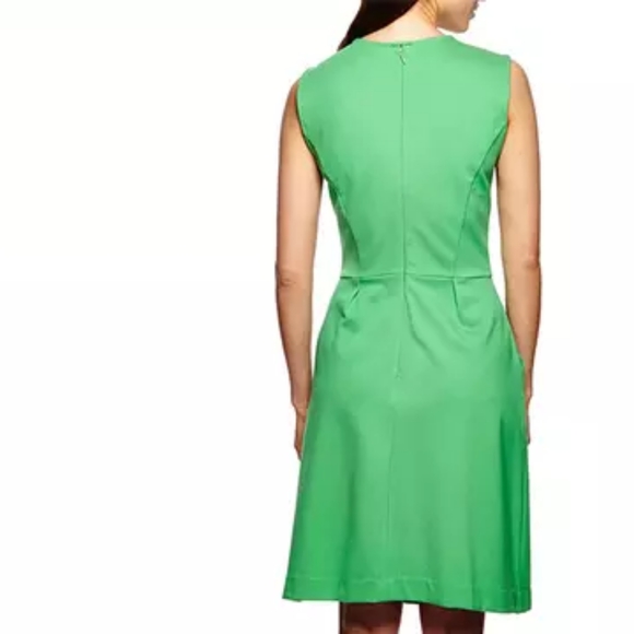 Sharagano Kelly Green Dress Size 14 Sleeveless - Picture 2 of 11